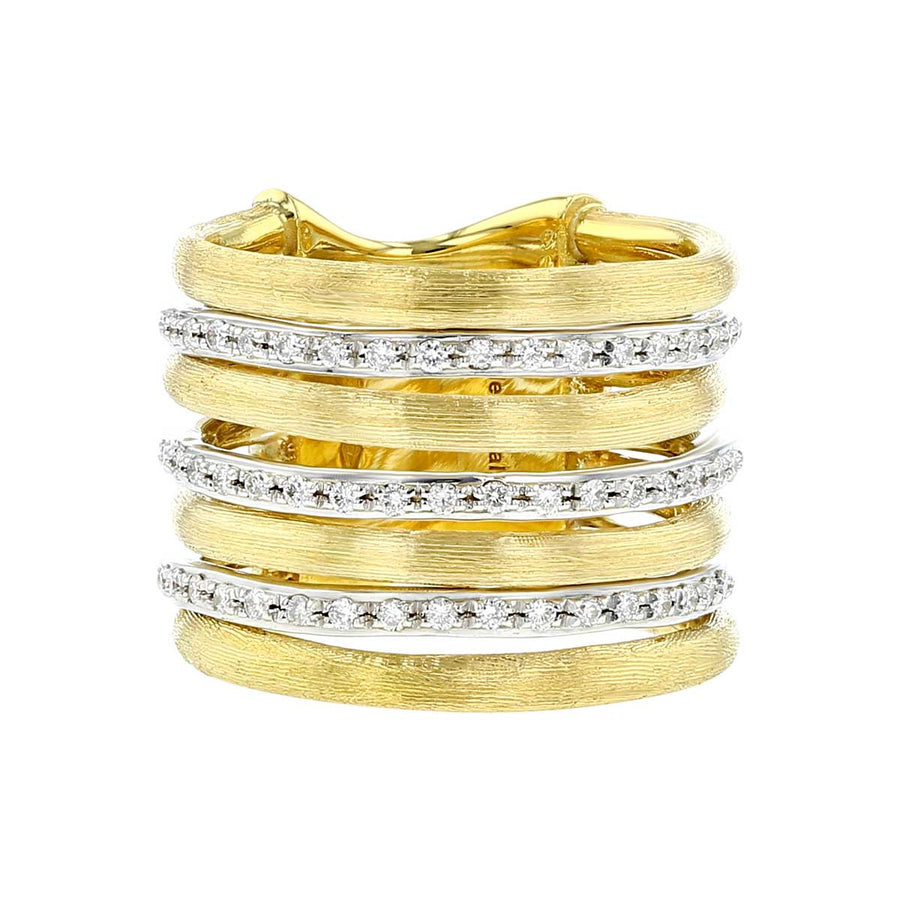 18kt Yellow Gold 7 Row Diamond Ring