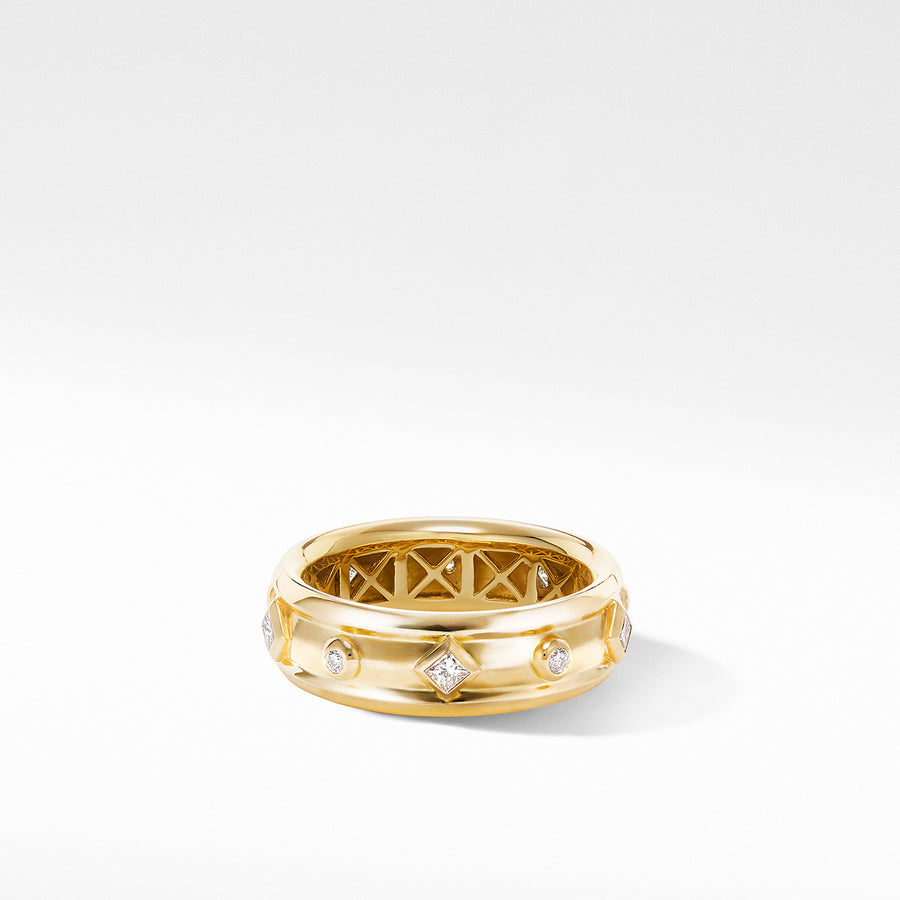 Modern Renaissance Ring in 18K Yellow Gold with Diamonds