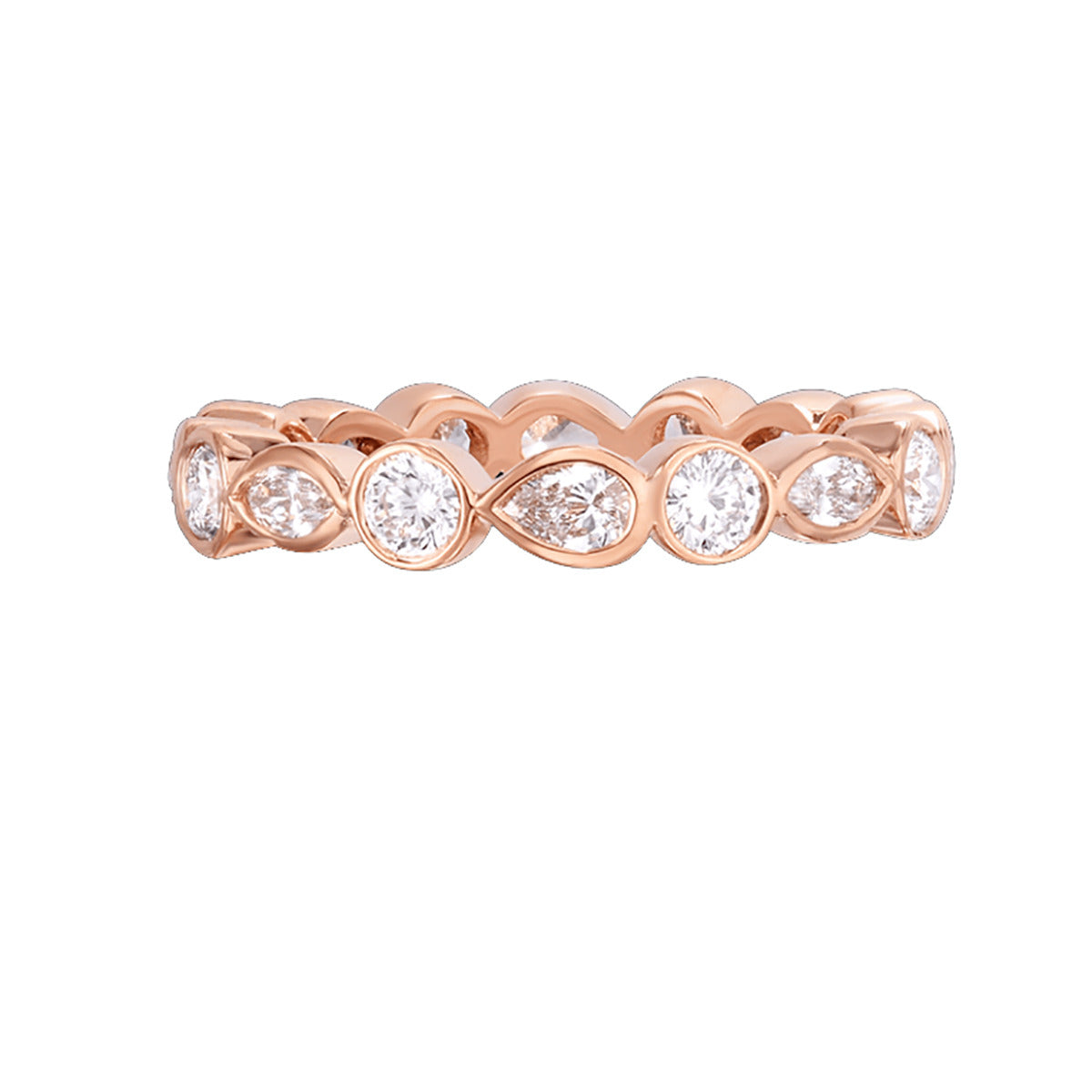Dolce Eternity Diamond Band in 18K Rose Gold, Size 6.5
