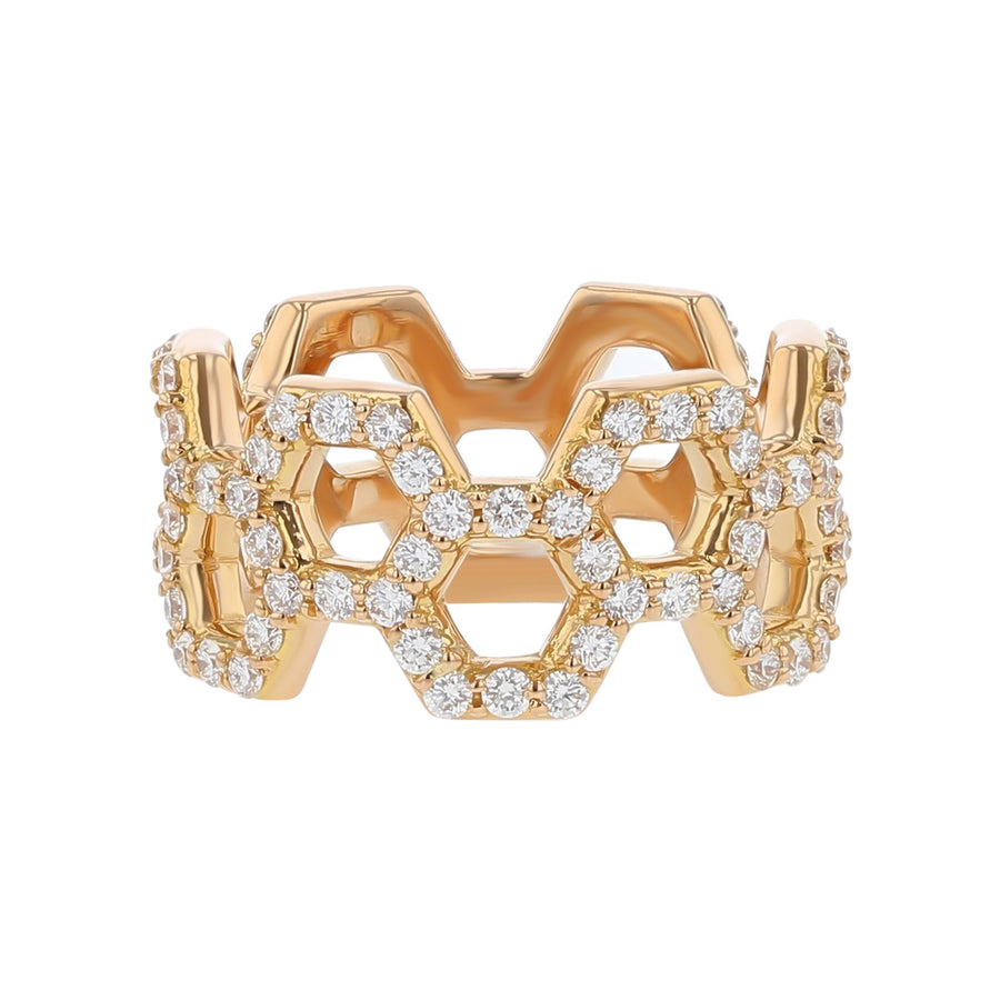18K Rose Gold Diamond B Collection Ring