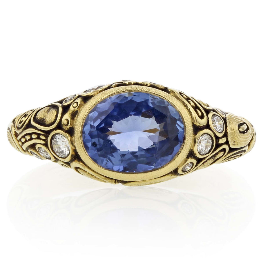 Blue Sapphire Diamond Ring