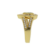 Pear Shape Emerald and Diamond Halo Ring