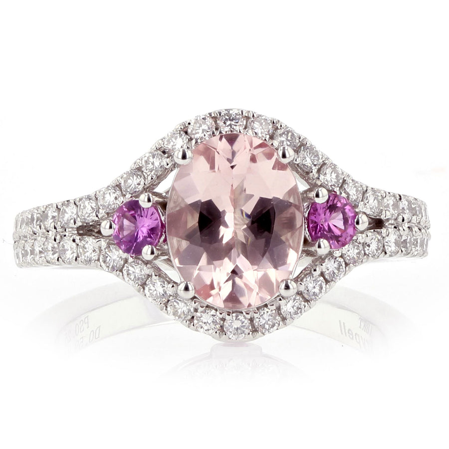Morganite, Pink Sapphire and Diamond Ring