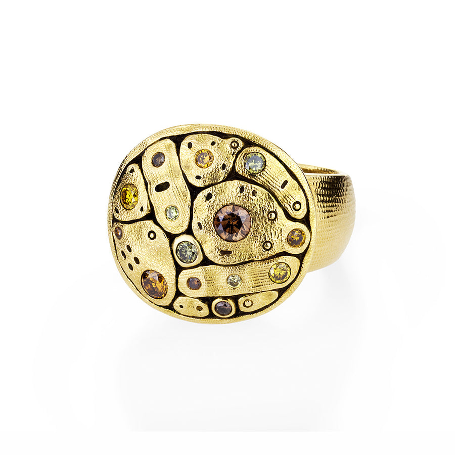 Floral Diamond Gold Ring