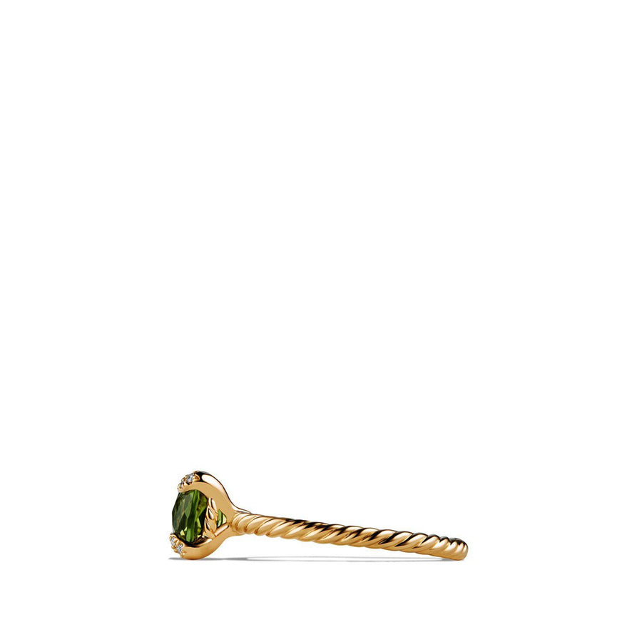 Chatelaine Ring with Peridot and Diamonds in 18K Gold