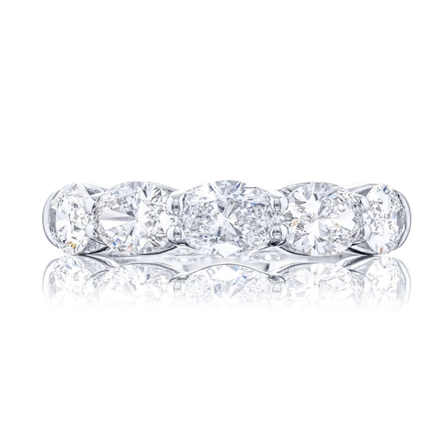 Platinum Oval Diamond Wedding Band