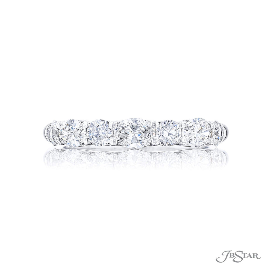 Platinum Round and Oval Diamond Wedding Band