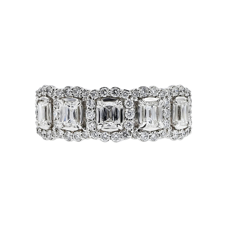 Emerald Crisscut Diamond Wedding Band