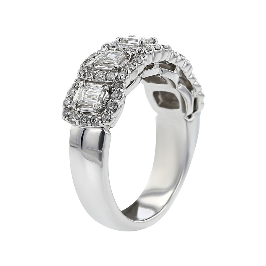 Emerald Crisscut Diamond Wedding Band