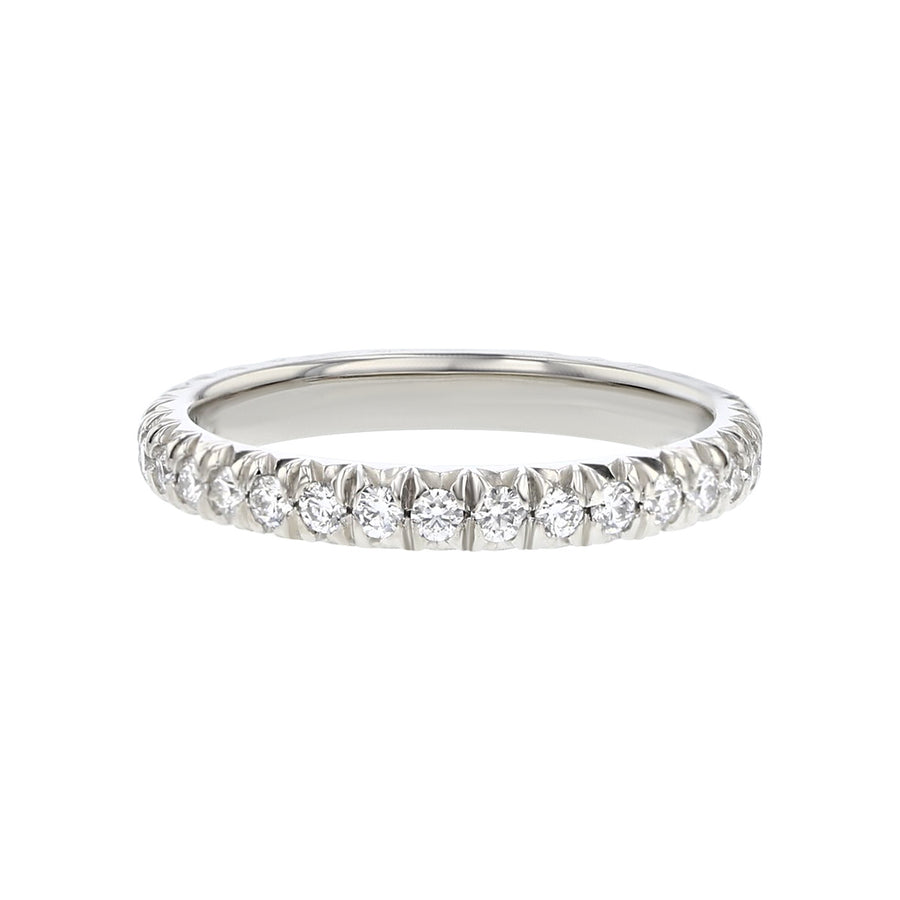 Hearts and Arrows Artisan Pave Wedding Band