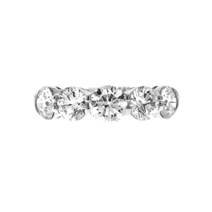 Platinum 5 Stone Diamond Wedding Band
