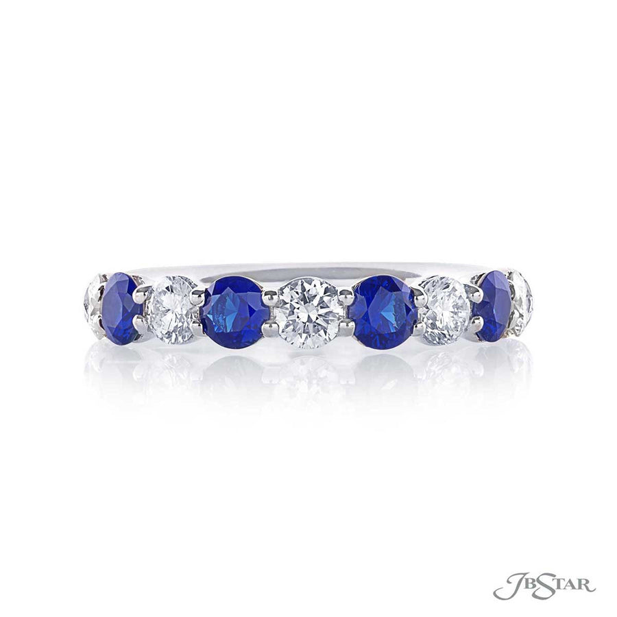 Platinum Diamond and Sapphire Wedding Ring