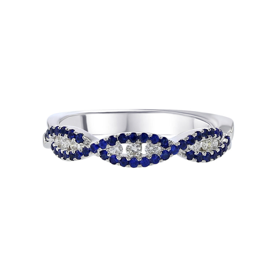 Twist Sapphire Wedding Band