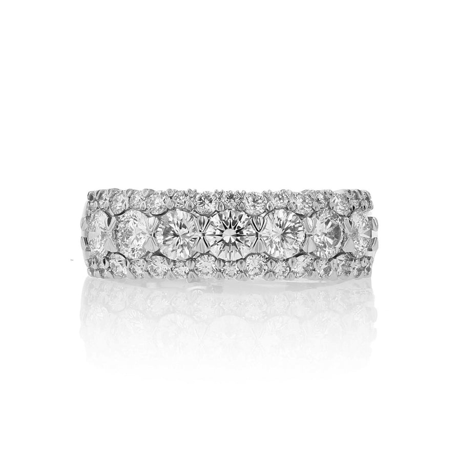 Round Crisscut Diamond Wedding Band