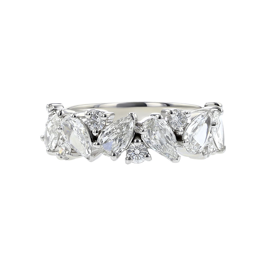 L'Amour Pear and Crisscut Diamond Wedding Band