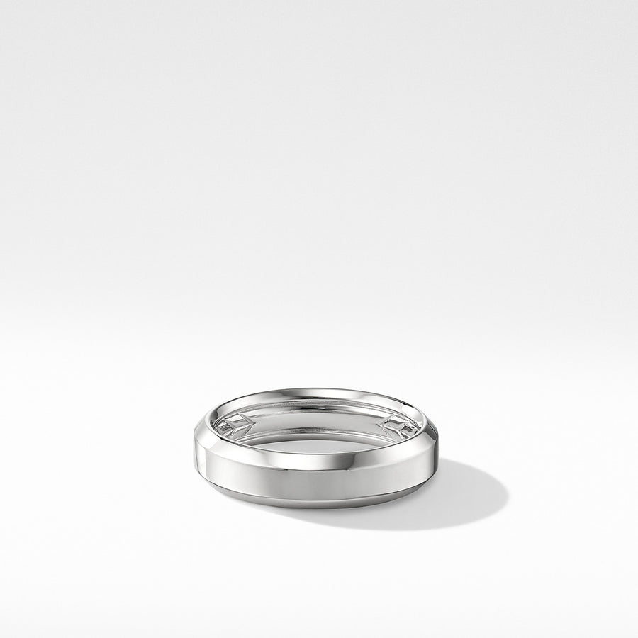 Beveled Band Ring in 18K White Gold