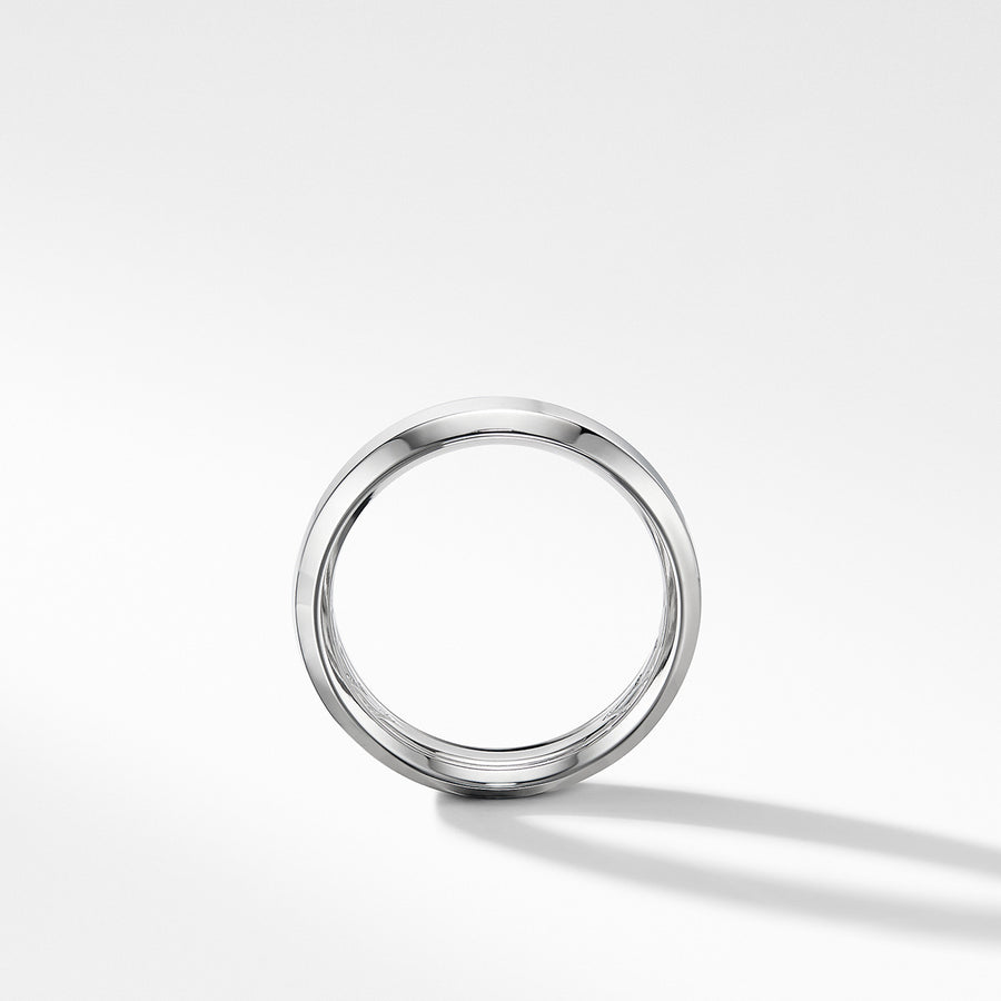 Beveled Band Ring in 18K White Gold