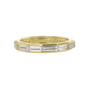 DY Delaunay Faceted Band Ring in 18K Yellow Gold with Diamonds