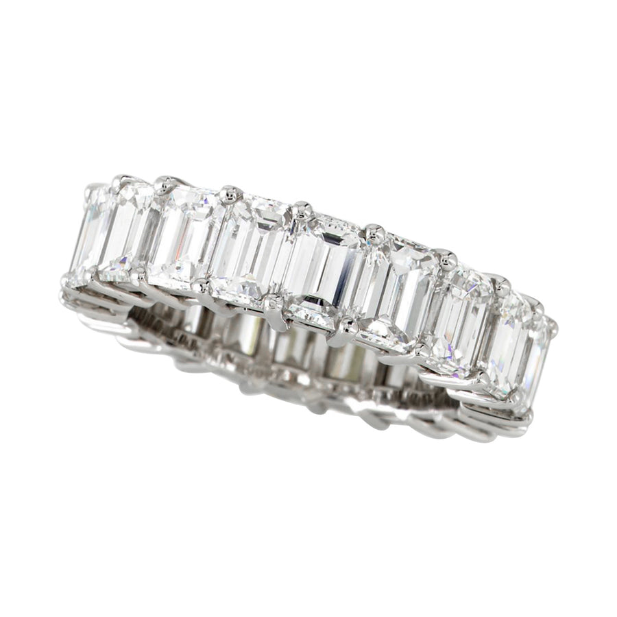 Platinum Emerald-cut Diamond Eternity Band