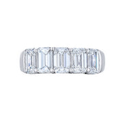 Platinum Emerald-cut Diamond Wedding Band