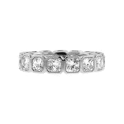 Platinum Square Radiant-cut Diamond Eternity Band