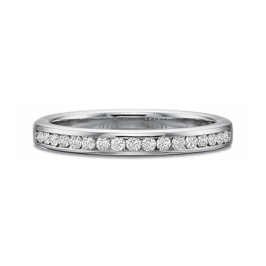 Platinum Petite FlushFit Full Round Diamond Channel Set Eternity Band