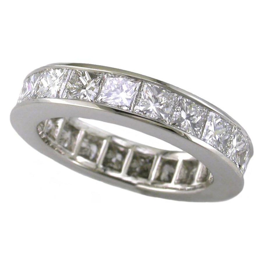 Platinum Princess-Cut Diamond Wedding Band