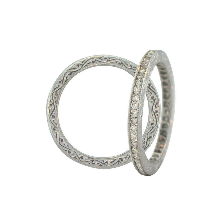 Channel White Diamond Band