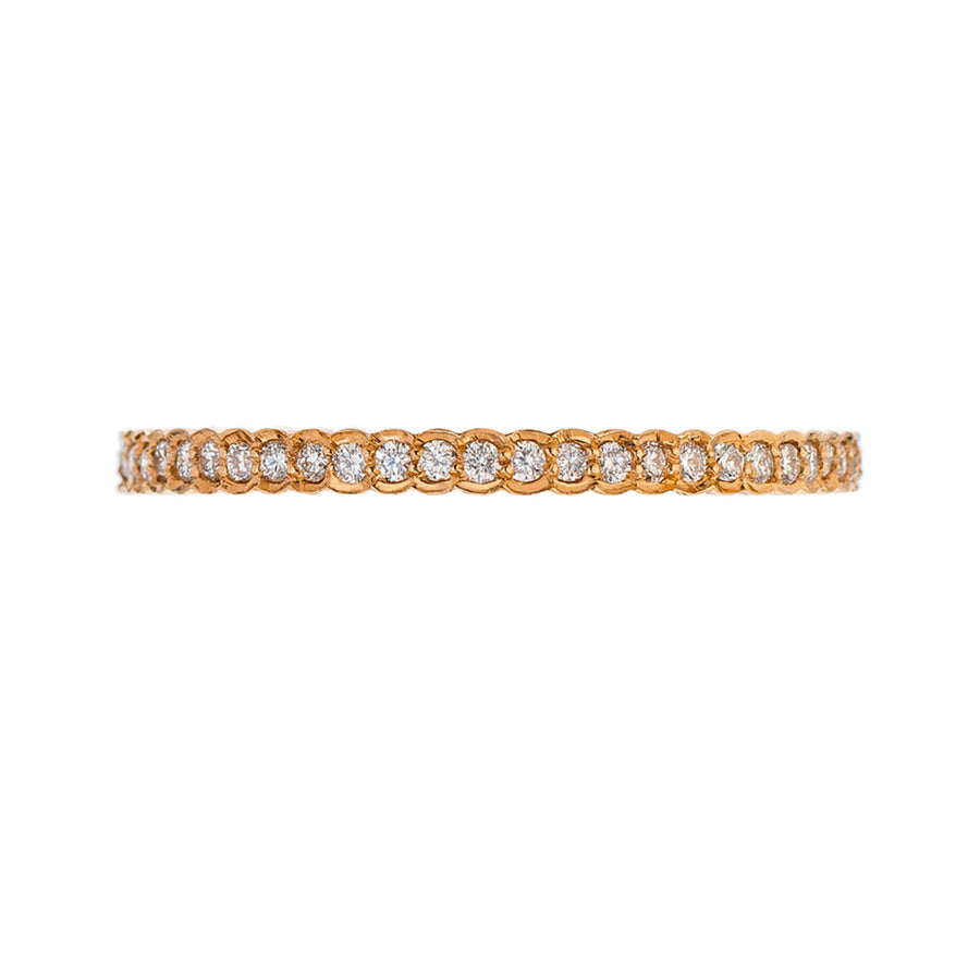 Scallop White Diamond Band