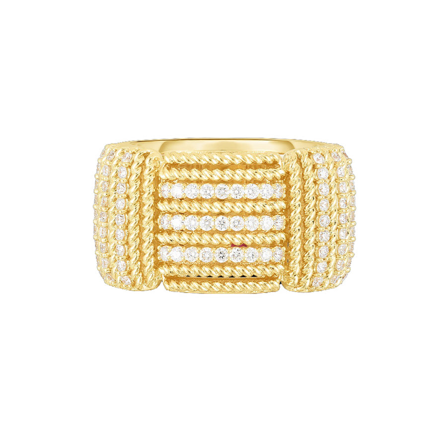 18K Opera Diamond Accent Wide Ring