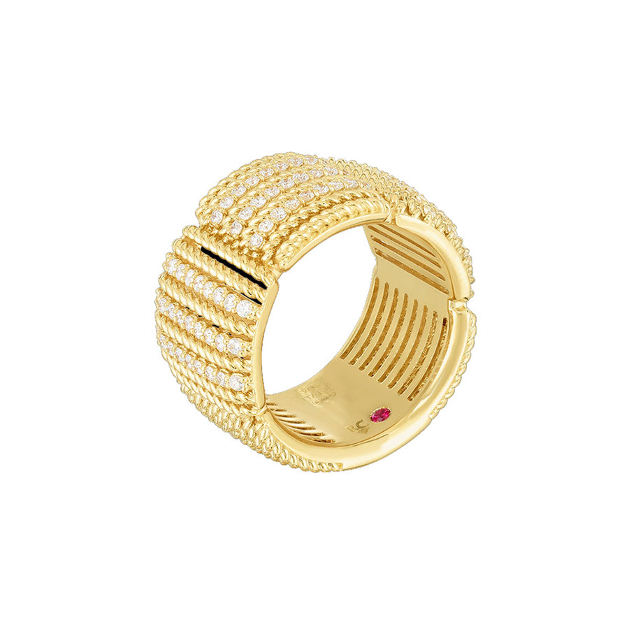 18K Opera Diamond Accent Wide Ring