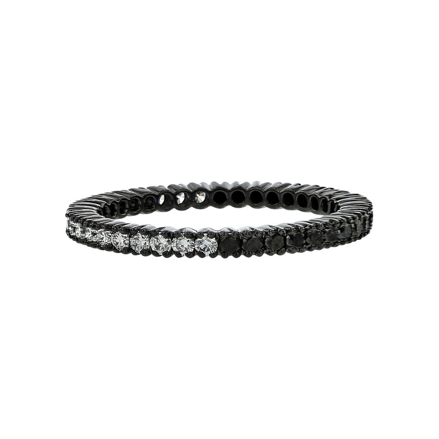 Yin-Yang Prong White and Black Diamond Band