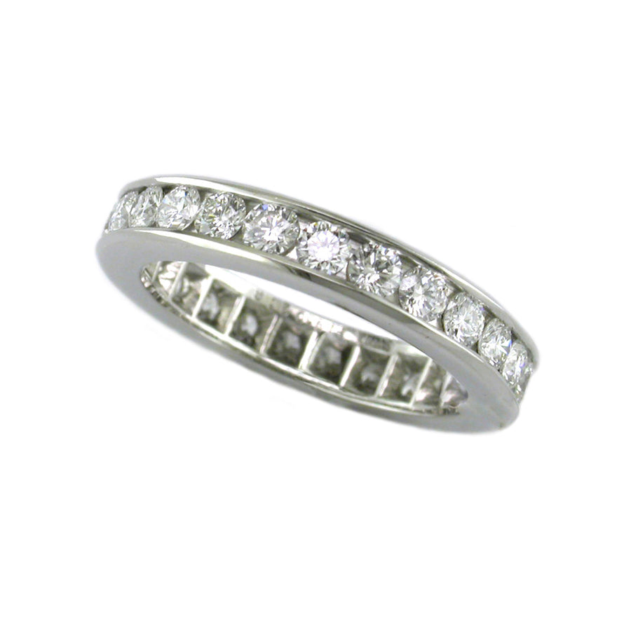 Platinum Channel Set Diamond Eternity Band