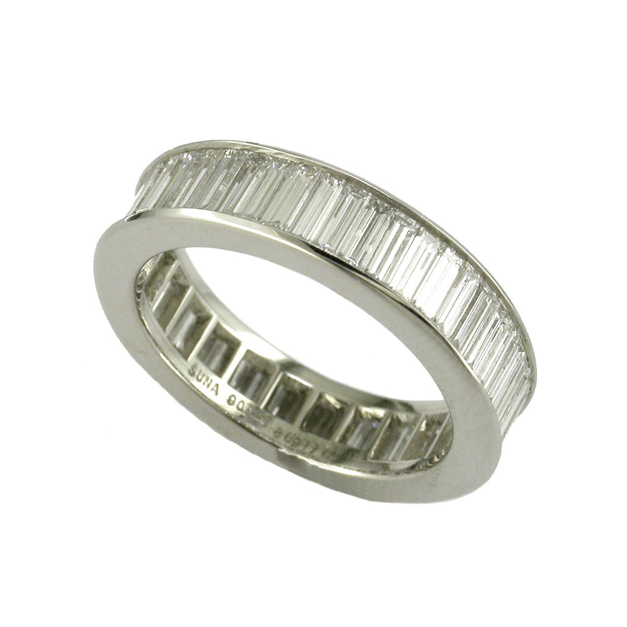Platinum Baguette Diamond Channel-Set Eternity Band