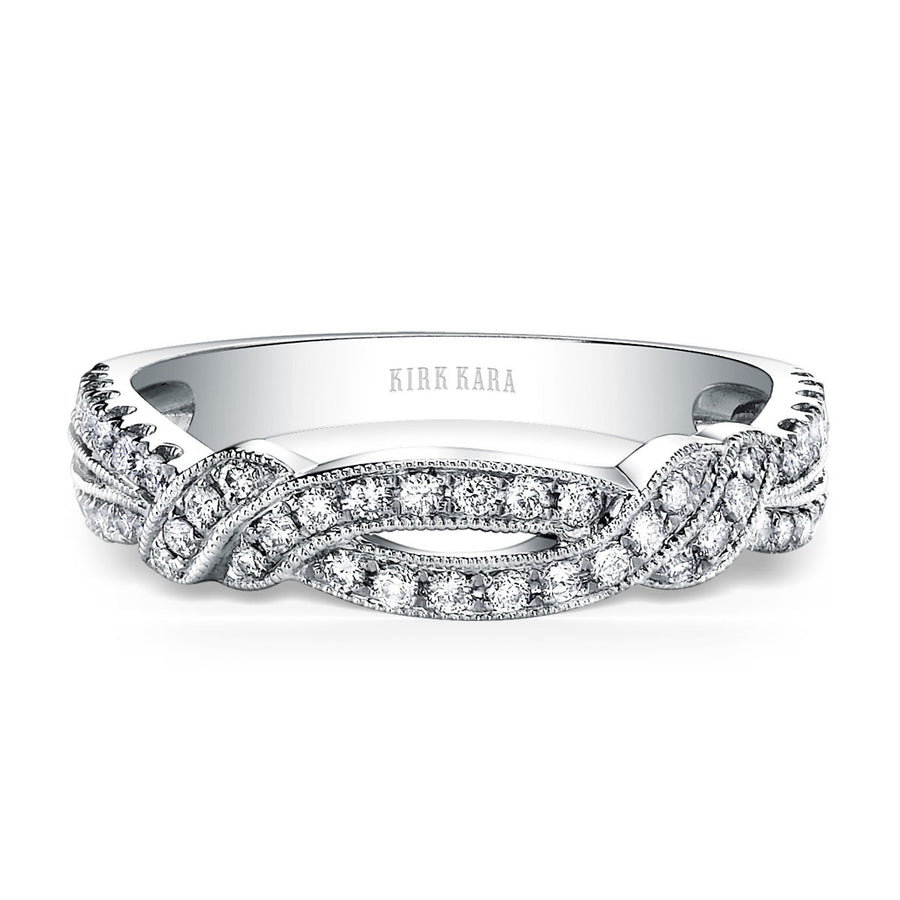 Split Shoulders Diamond Wedding Band