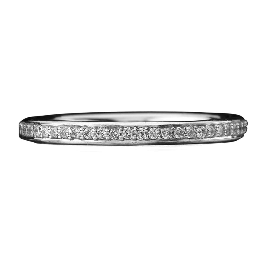 18K White Gold Diamond Wedding Band