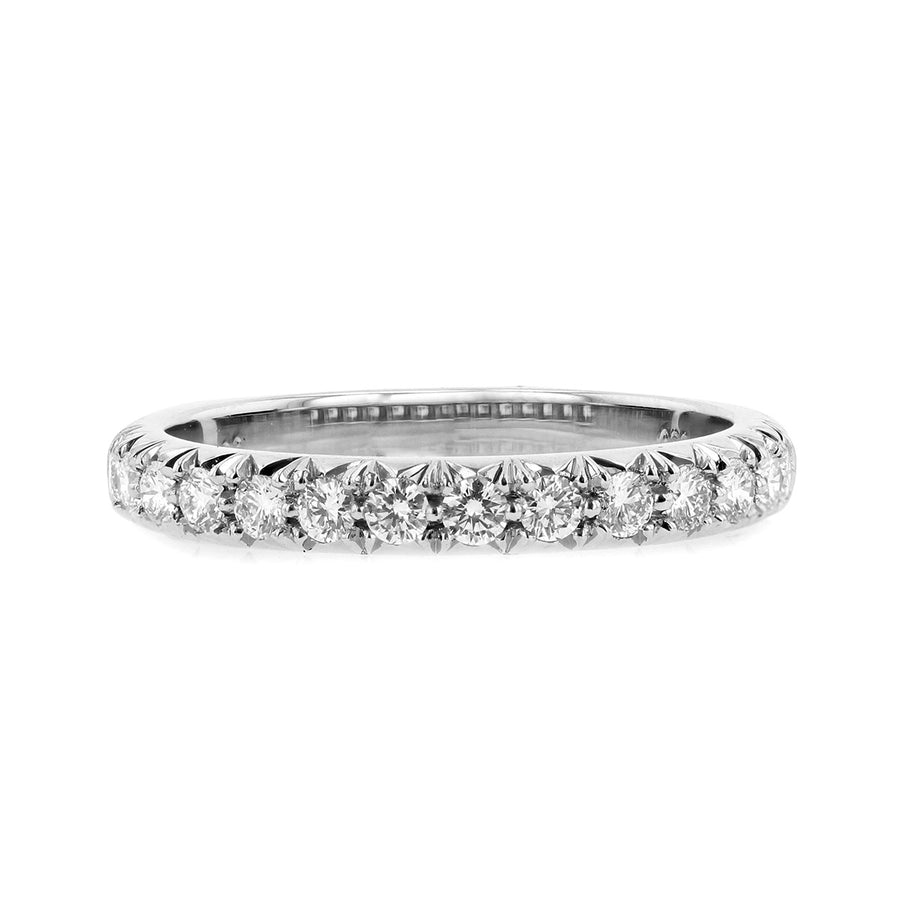 Platinum Diamond Partway Wedding Band