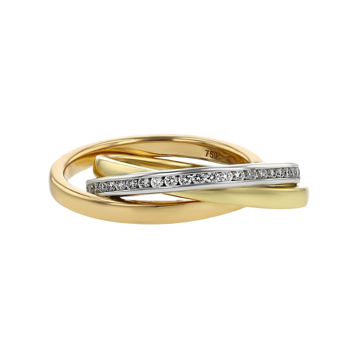 Tri Gold Diamond Interlocking Rings | Schiffman's Jewelers