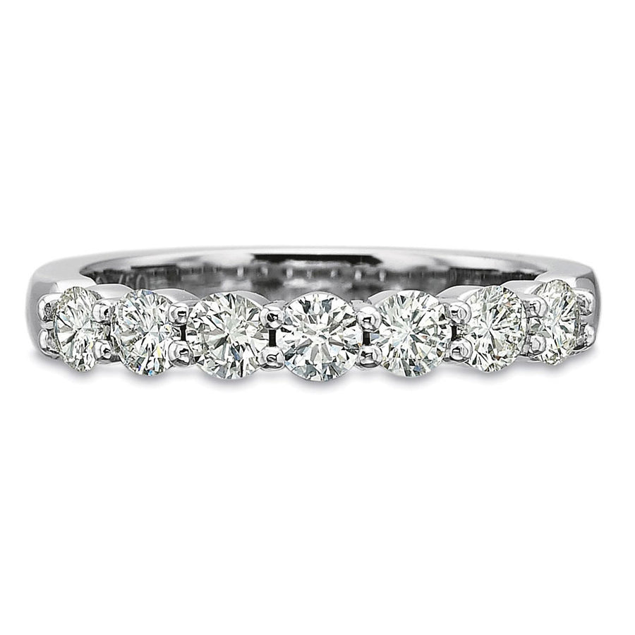 Half Round Classic Diamond Shared Prong Wedding Band