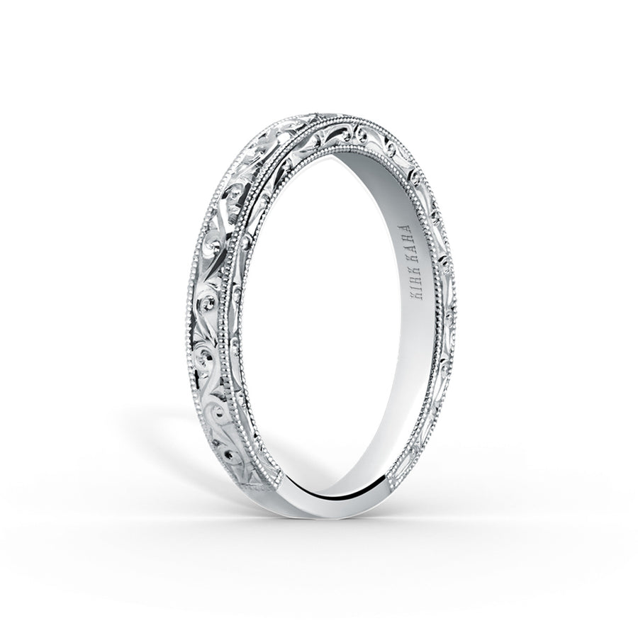Classic Scroll Hand Engraved Wedding Band