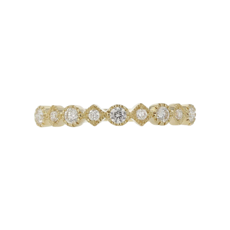 14K Gold Diamond Wedding Band