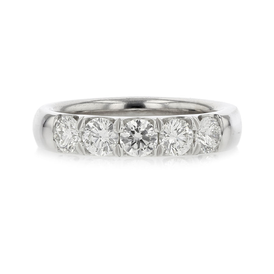 Platinum Round Brilliant Wedding Band