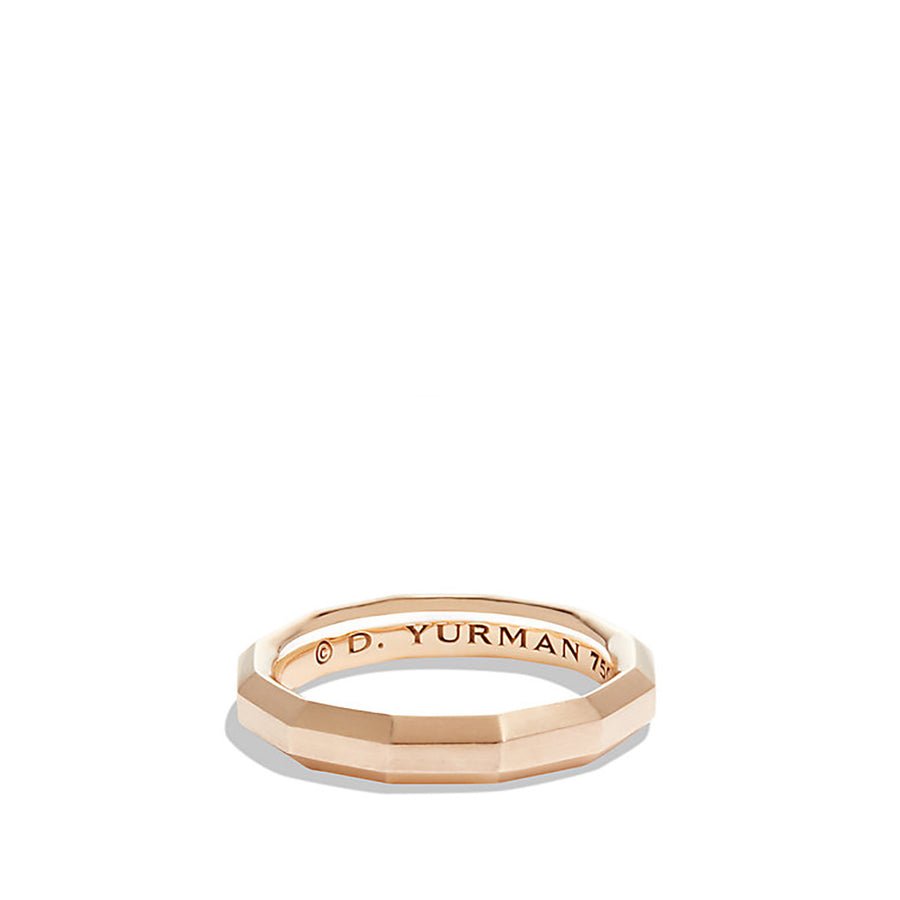 Faceted Band in 18K Rose Gold, 4mm