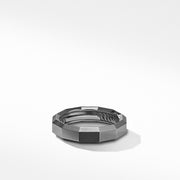 Faceted Band Ring in Grey Titanium, 6mm