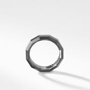 Faceted Band Ring in Grey Titanium, 6mm