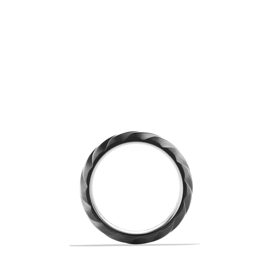 Modern Cable Wide Band Ring with Black Titanium