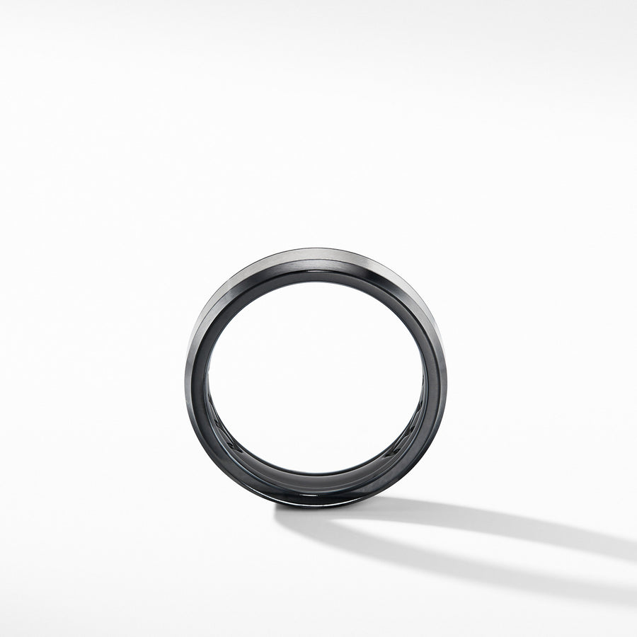 Beveled Band Ring in Black Titanium with Grey Titanium, 6mm