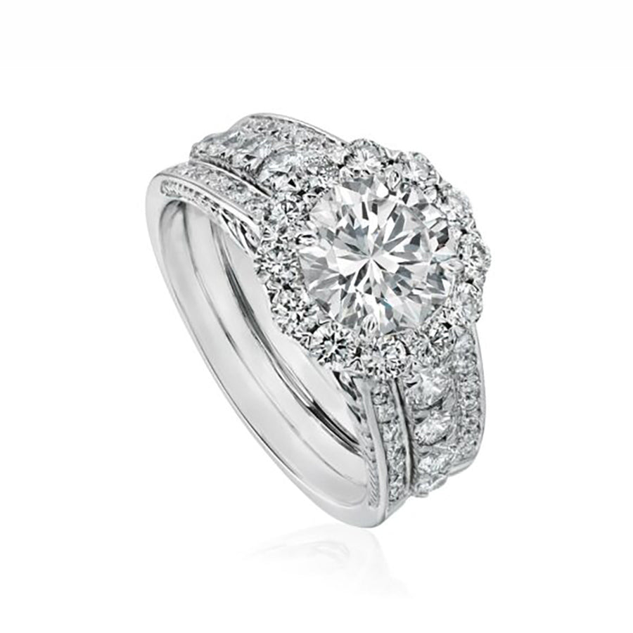 Elegant Halo Diamond Engagement Ring Setting