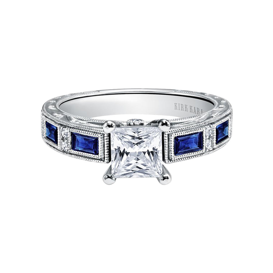 Blue Sapphire Diamond Engagement Ring Setting