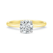 New Aire Solitaire Semi-Mount Ring in 18K Yellow Gold and Platinum for Round Center